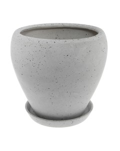 Горшок для цветов белый камень д24 с поддоном Qianjin
