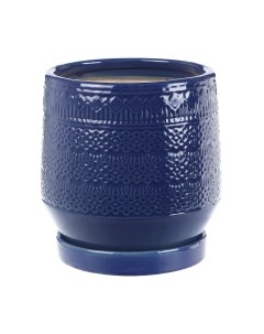 Горшок керамический для цветов синий узор д15 5 Qianjin