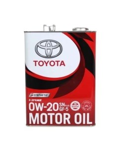 Моторное масло Motor Oil 0W 20 4л синтетическое Toyota