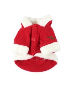 Куртка для собак с капюшоном новогодняя Santa красная M 26см Южная Корея Puppia