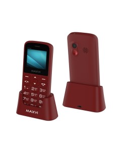 Мобильный телефон B100ds 1 77 160x128 QQVGA 32Mb RAM 32Mb BT 2 Sim 1000 мА ч micro USB красный Maxvi