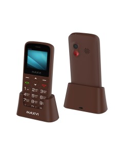 Мобильный телефон B100ds 1 77 160x128 QQVGA 32Mb RAM 32Mb BT 2 Sim 1000 мА ч micro USB коричневый Maxvi