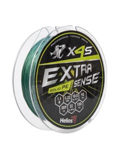 Шнур Extrasense X4S PE Green 92m 1 5 22LB 0 22mm HS ES X4S 1 5 22LB Helios