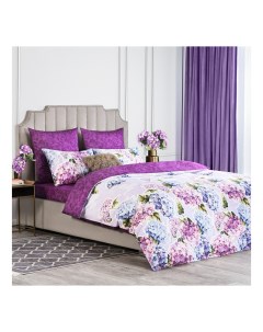 Комплект постельного белья Флер полутораспальный хлопок 50 х 70 см фиолетовый Estia
