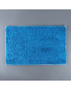 Коврик Букли длинные 49x76 см цвет голубой Доляна