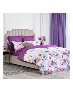 Комплект постельного белья Флер двуспальный хлопок 50 х 70 см фиолетовый Estia
