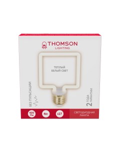 Лампа светодиодная THOMSON LED FILAMENT DECO SQUARE 4W 400Lm E27 2700K Frosted Hiper