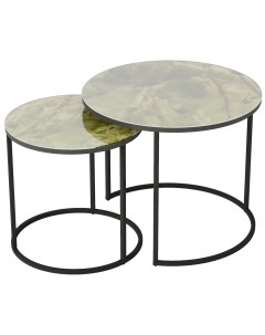 Комплект столов журнальных Стелла зеленый оникс Калифорния мебель