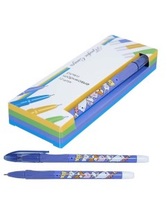 Ручка шариковая 611 синяя 0 7мм Любопытные зверята 12 шт Профи-стиль