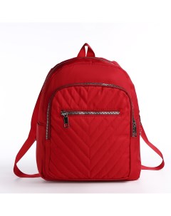 Рюкзак городской из текстиля на молнии 2 наружных кармана цвет красный Nobrand