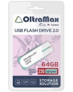 Накопитель USB 2 0 64GB OM 64GB 220 Light Gr 220 светло зелёный Oltramax
