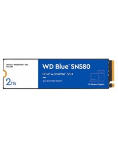 Накопитель SSD M 2 2280 WDS200T3B0E WD Blue SN580 2TB PCIe 3 0 x4 NVMe 3D TLC 4150 4150MB s IOPS 600 Western digital