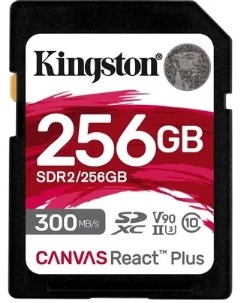 Карта памяти 256GB SDR2 256GB Canvas React Plus SDXC UHS II 300R 260W U3 V90 Kingston