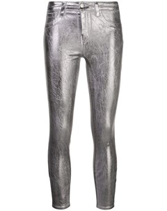 L agence укороченные брюки с эффектом металлик 31 серебристый L'agence