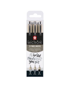 Набор линеров Pigma Micron 3 штуки 0 5 мм черный серый Sakura