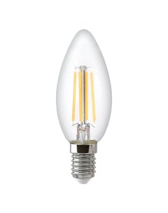 Лампа светодиодная филаментная E14 11W 4500K свеча прозрачная Thomson