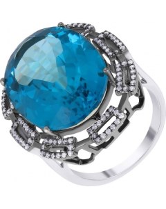 Кольцо с топазом и бриллиантами из комбинированного золота Джей ви