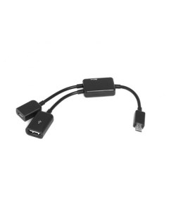 Кабель переходник адаптер USB Micro USB Micro USB OTG 2A 20см черный KS 333 Ks-is