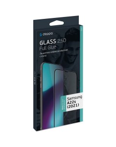 Защитное стекло 2 5D Full Glue Galaxy A22s 2021 Black рамка 62762 Deppa