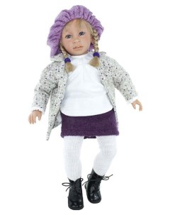 Кукла Сесилия в серой куртке и вязаном берете 60 см Lamagik