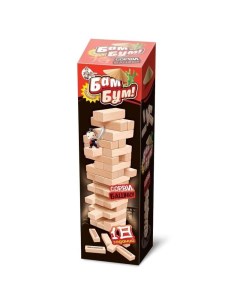Игра настольная Башня Бам бум неокрашенные деревянные блоки 15шт Десятое королевство