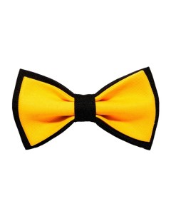 Детская галстук бабочка атласная ярко желтая в черном Nobrand