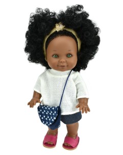 Кукла Бетти темнокожая в джинсовой юбке и белой кофте 30 см 31117 Lamagik