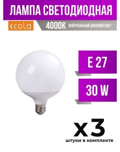 Лампа светодиодная E27 30W G120 4000K арт 658850 3 шт Ecola
