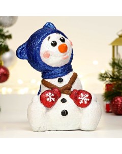 Фигура снеговичок в шапочке 12х9х18см Хорошие сувениры