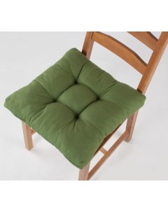 Подушка на стул на сидушку Leaf green 40х40 см зеленый белый 1 шт Guten morgen