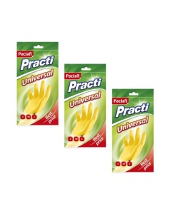 Перчатки резиновые Universal желтые L 1 пара 3 упаковки Paclan