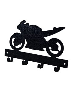 Ключница настенная Мотоцикл металлическая черная 135х85 мм 1 шт Печатник