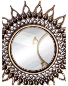 Зеркало настенное Солнце d зеркальной поверхности 10 5 см цвет состаренное золото Queen fair