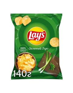 Чипсы картофельные Молодой зеленый лук 140 г Lays