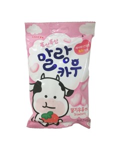 Карамель Лотте Malang Cow Strawberry Milk Лотте 79 г Южная Корея Lotte