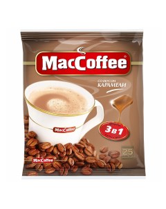Кофейный напиток 3 в 1 со вкусом карамели растворимый 18 г х 25 шт Maccoffee
