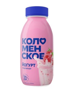 Йогурт питьевой малина 3 4 260 мл Коломенское
