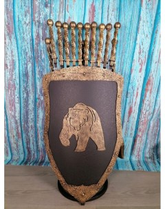 Каминный набор Щит подставка Медведь на 10 шампуров Афон Shampurs