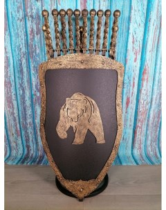Каминный набор Щит подставка Медведь на 10 шампуров Бештау Shampurs