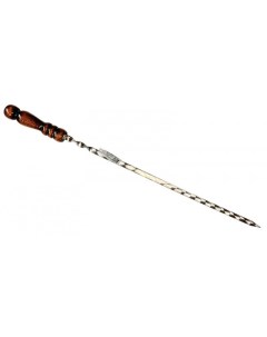 116 Шампур с узором и деревянной лакированной ручкой ШАР 3 12 450 мм 2к