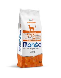 Сухой корм для кошек Cat Speciality Line Monoprotein Sterilised утка 10 кг Monge