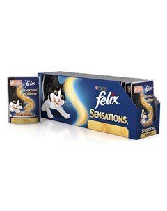 Влажный корм для кошек Sensation с лососем в желе со вкусом трески 85г Felix