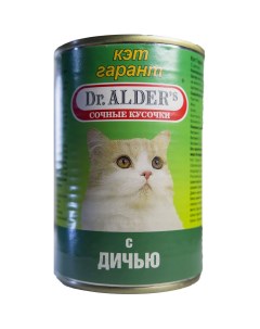 Консервы для кошек Cat Garant с дичью в соусе 24шт по 415г Dr. alder's