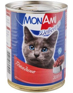 Консервы для кошек Delicious говядина 350г Монами