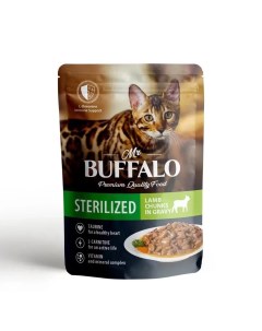 Влажный корм для кошек STERILIZED ягненок в соусе 28 шт по 85 г Mr.buffalo