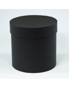 Коробка подарочная 15 x 15 см Декор круглая черная Азалия