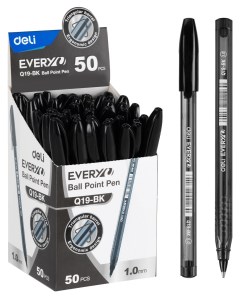 Ручка шариковая EQ19 BK черная 50 шт Deli