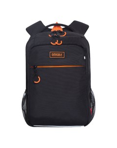 Рюкзак школьный для мальчика RB 156 1m 7 черный оранжевый Grizzly