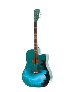 Акустическая гитара с анкером BC3840 7 8 38 дюйм липа глянцевая рисунок молния Belucci