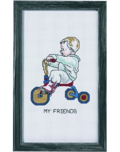 Набор для вышивания крестом Мальчик на трёхколесном велосипеде арт 92 1185 Permin